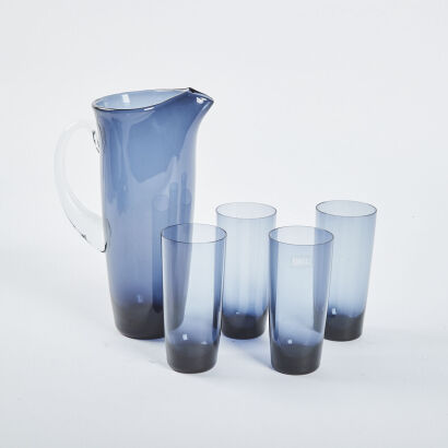 A Krosno Smokey Blue Lemonade 5Pc Set Jug