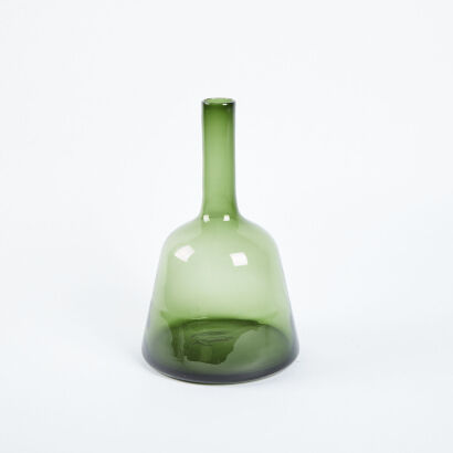 A Wayne Husted For Blenko Green Glass Decanter