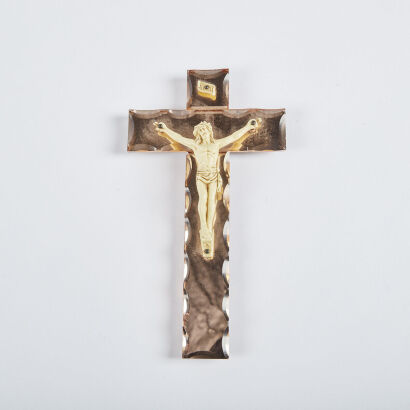 A French Vintage Glass Crucifix