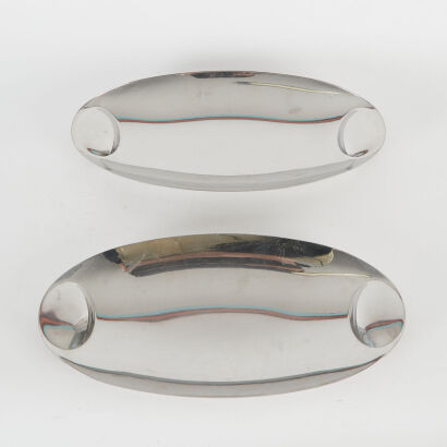 A Pair of Italian Stainless Steel Dishes by Zani