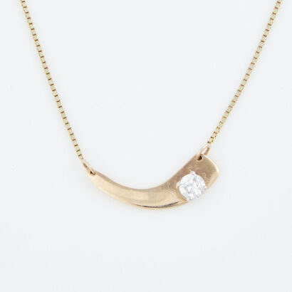 14ct/10ct Yellow Gold, Modern .45ct Diamond Necklace