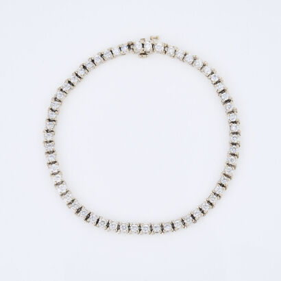 14ct White Gold, 3.78ct Diamond Tennis Bracelet