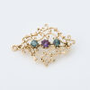 14ct Yellow Gold Sapphire and Amethyst Brooch/Pendant