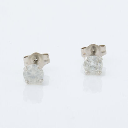 14ct White Gold, .57ct Diamond Stud Earrings