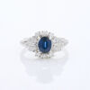 Platinum, .98ct Sapphire and .48ct Diamond Ring.