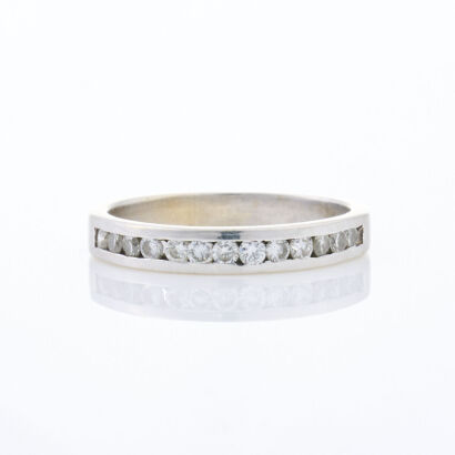 14ct White Gold, .50ct Diamond Channel Set Ring