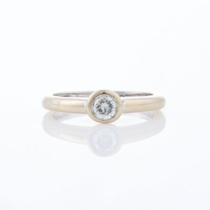 18ct White Gold, .18ct Diamond Solitaire Ring