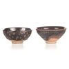 A Pair of Song Dynasty Jian Kiln Style Oil Drop Glaze Cups