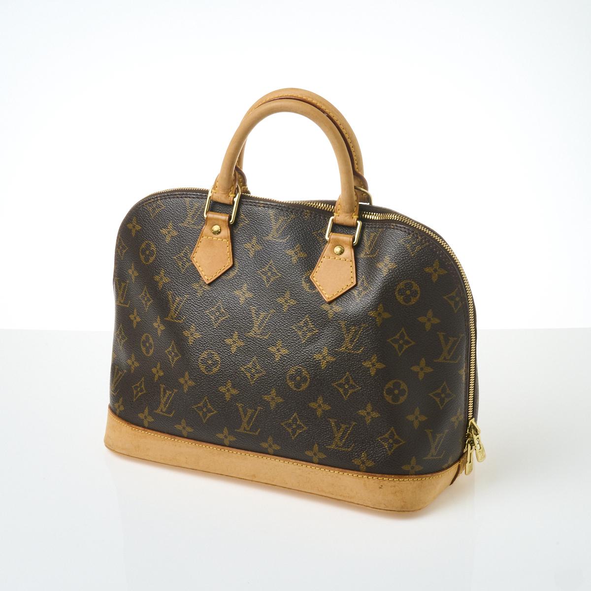 LOUIS VUITTON ALMA BAG, monogram canvas with two top vacchetta