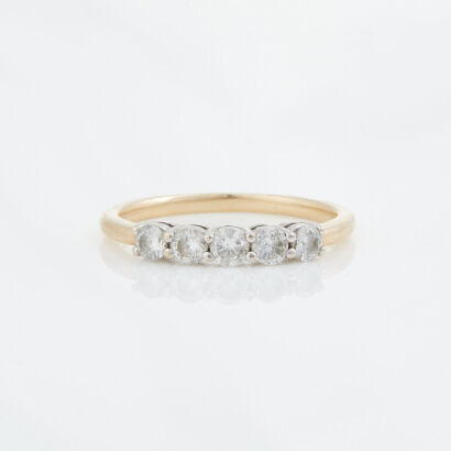 14ct Yellow Gold, .50ct Five Stone Diamond RIng