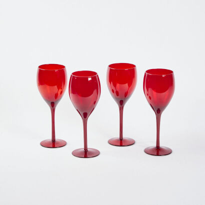 A Set Of Four Artland Red Wine Glasses