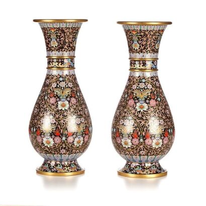 A Pair of Mid-20th Century Jingtailan Bottles