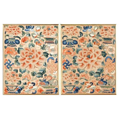 A Pair of Qing Dynasty Embroideries