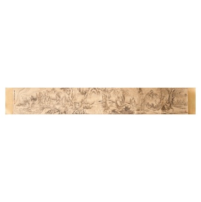 A Chinese Painting with Eighteen Arhats