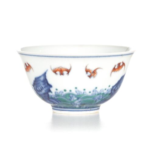 A Blue and White Bat-Pattern Bowl