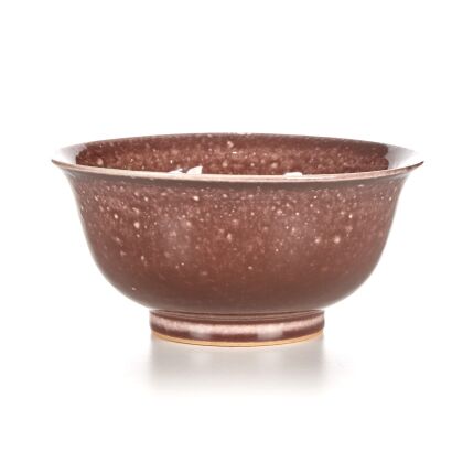 A Large Chinese Peach Bloom Glazed Bowl