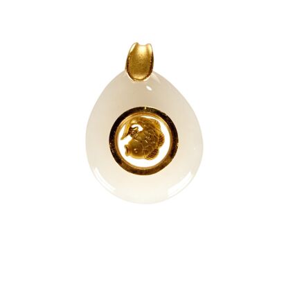 A White Jade (gold 24k) Pendant