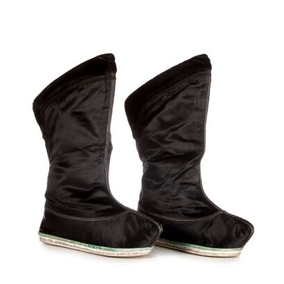 A Pair of Qing Dynasty Black Velvet Official Shoes