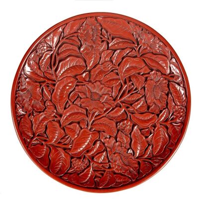 A Mid-Qing Dynasty Red Floral Plate