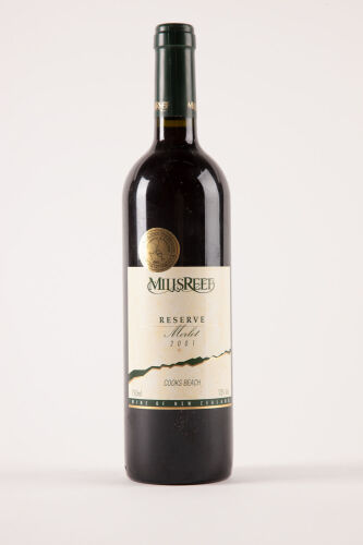 (1) 2001 Mills Reef Reserve Merlot, Cooks Beach