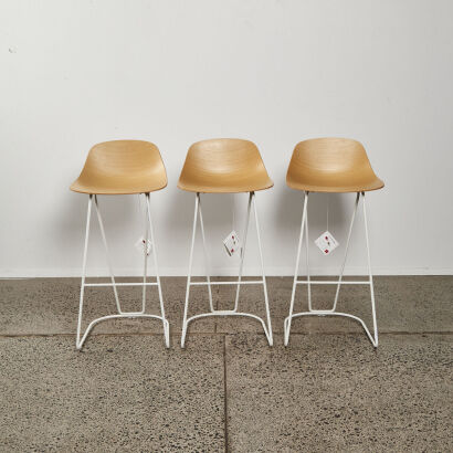 A Set Of Three Pure Loop Mini Dandy Barstools