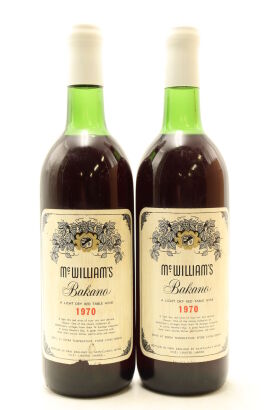 (2) 1970 McWilliams 'Bakano' Light Dry Red Table Wine, Hawkes Bay
