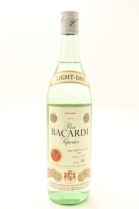 (1) Bacardi Superior Light Dry Premium White Rum Circa 1980s, Mexico, 40% ABV, 750ml