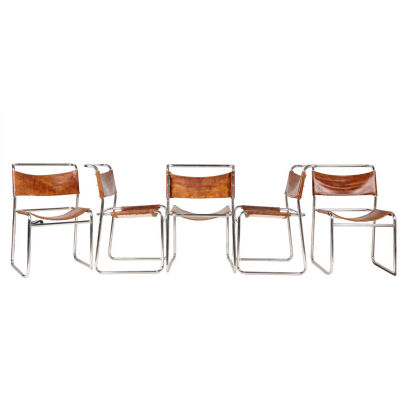 A Set of Five Bauhaus Style Dining Chairs