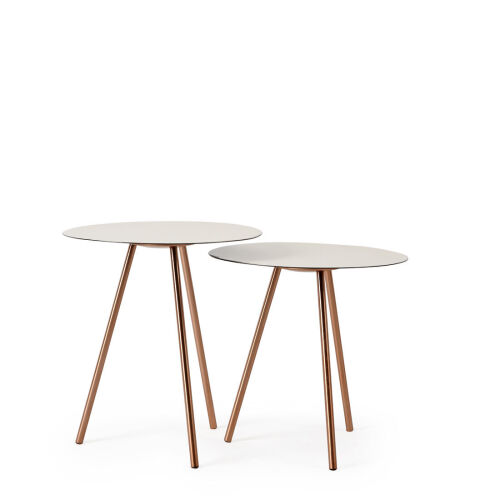 A Pair of Contemporary Enamelled Nesting Tables