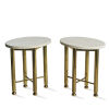 A Pair of Brass Marble-Topped Side Tables 