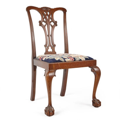 A Mahogany Chippendale Style Chair with Claw and Ball Feet 