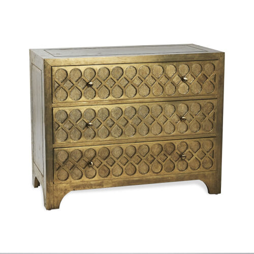 A Hollywood Regency Style Brass Chest of Drawers