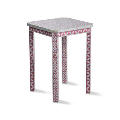 A Mother-Of-Pearl Pink Side Table