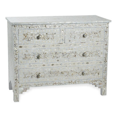 A Mother-Of-Pearl Shell Inlaid Chest of Drawers