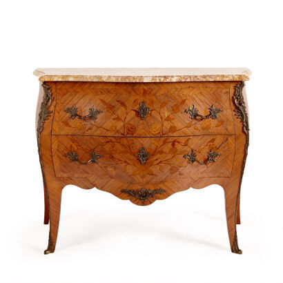 A French Louis XV Style Bombe Chest of Drawers