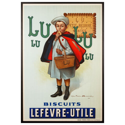 A French Art Nouveau Poster for ‘Lulu Biscuits Lefevre-Utile’ After Firmin Bouisset