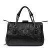 Chanel Black Leather Frame Tote Bag - 2