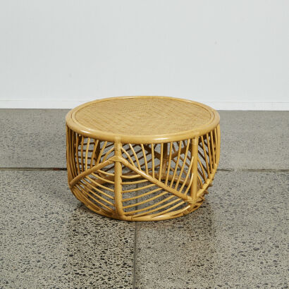 A Circular Cane Side Table