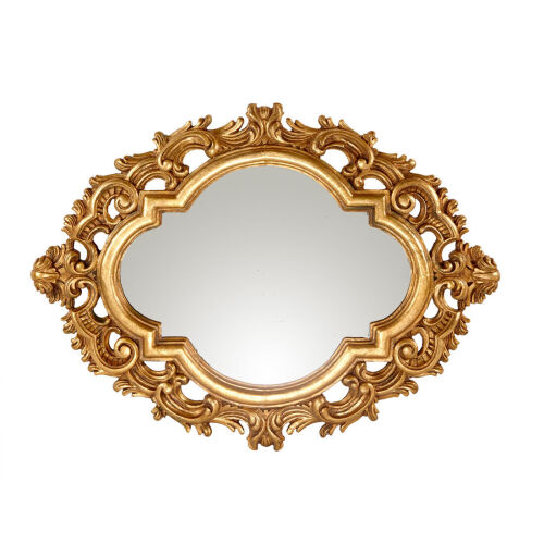 A Cartouche Shaped Gilt Mirror