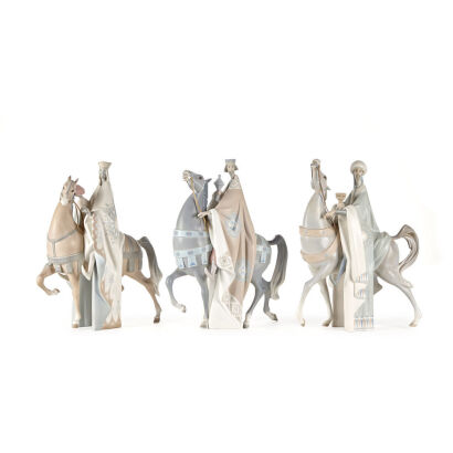 Three Lladro Kings Porcelain Figures