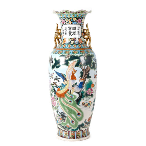A Large Two-Handled Modern Chinese Vase