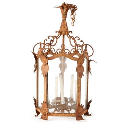 A Cast Iron Hanging Lantern