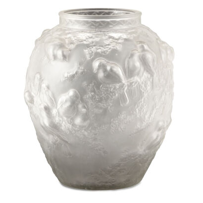 A Lalique Style Frosted Glass Vase