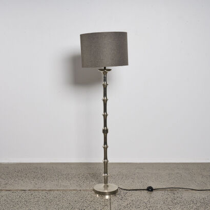 A Turned Aluminium Floor Lamp