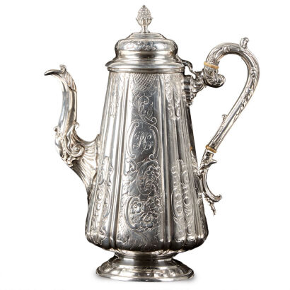 A Very Fine Silver-Plated Coffee Pot