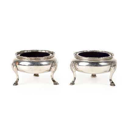 A Pair of Sterling Silver Salt Cellars