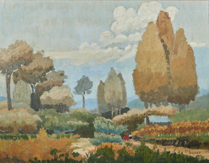 T SCOTT Landscape with Trees