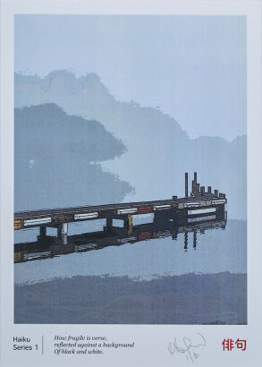 PETER BROMHEAD Haiku Series 1: "How fragile is verse, reflected against a background of Black and white."