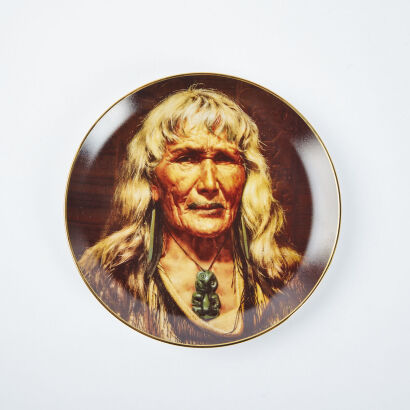 A Temuka Studio Plate Decorated With Charles F Goldie