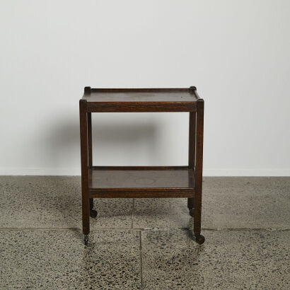 A Mid-Century Teak and Rosewood Bar Cart